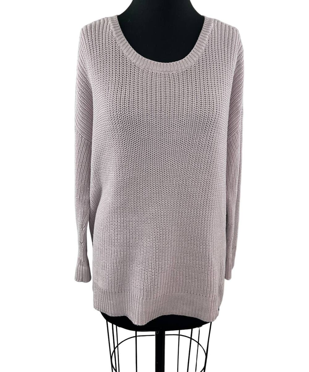 EILEEN FISHER Light Pink Organic Cotton Drop Shoulder Pullover Sweater Size M
